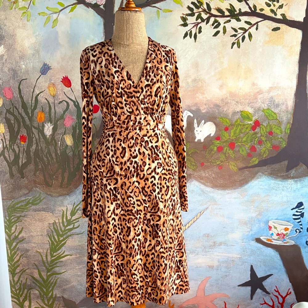 INC International Concepts Animal Print Long Sleeve Dress